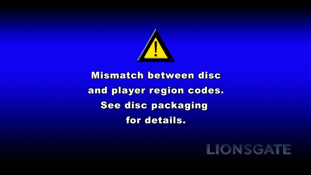 Aluesuojatun Blu-ray-levyn virheilmoitus