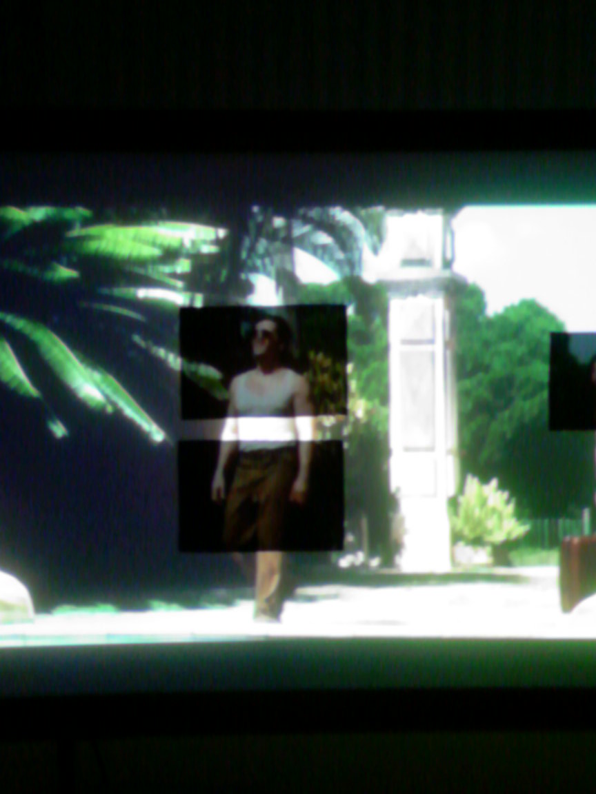 mustan valkokankaan testailua